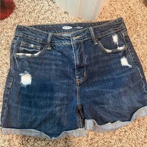 Old Navy Women's Distressed Dark Blue Jean Shorts